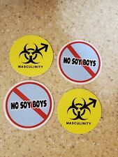 TOXIC MASCULINITY alpha male ANTI SOY BOY Beta Male FUNNY STICKERS Lot of 4  picture