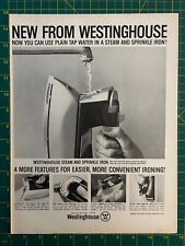 1962 Vintage Westinghouse Steam And Sprinkle Iron Tap Water Print Ad Y1 picture