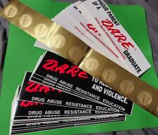 85 Vintage D.A.R.E. Bumper Stickers DARE Drug Abuse Resistance Ed Gold Stickers picture