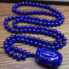 Genuine Natural Lapis Lazuli Rectangle Pendant pixiu Necklace  AAAA picture