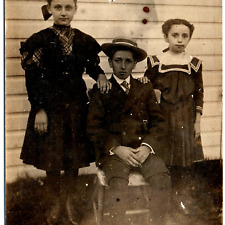 c1910s Group Young Children RPPC Handsome Little Boy Cute Girls Real Photo A185 picture