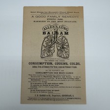 Allen’s Lung Balsam Trade Card/Advertisement Sheet -Antique  picture
