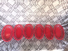 Lot Of 6 Vintage Tablecraft Products Red Plastic Serving Basket Made in USA picture