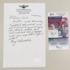 Guy Bordelon Handwritten Signed Autographed 5.5 x 8.5 Letter JSA Korean War Ace picture