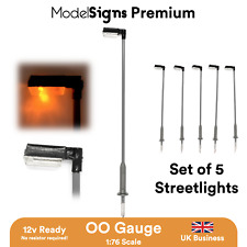 ModelSigns Premium - Set of 5 LED Street lights Lamp post Model Railways OO HO picture