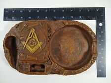 LG. Vintage Masonic Pipe Cigar Cigarette Ashtray Excellent See Pic Only One Ebay picture