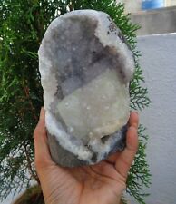Calcite Crystal In Chalcedony Geode Minerals Specimen #H24 picture