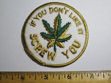 Marijuana Screw You Patch 1980's NOS VINTAGE ORIGINAL Pot Weed Mary Jane Reefer picture