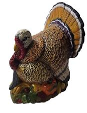 Vintage 12 Inch Ceramic Turkey Figurine Large Beatiful Bird Thanksgiving Fall  picture