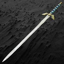 Handmade Legend of Zelda Sword Replica with Leather Sheath (Blue and Gold) picture