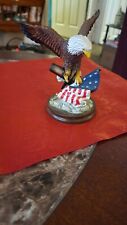 American Patriotic Bald Eagle USA Stars And Stripes Flag Desktop Figurine picture