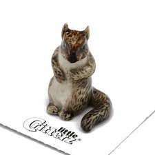 Little Critterz Squirrel Gray Squirrel "Scamper" - Miniature Porcelain Figurine picture