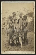 Rare 1800s Photo Native Solomon Islands Panpipe Musician Papua New Guinea Ethnic picture