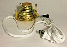 New Solid Brass #2 Queen Anne Electric Lamp Burner With 6 ft. White Cord #EB212 picture