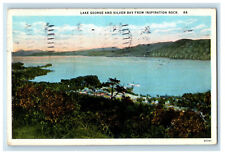 1927 Lake George and Silver Bay from Inspiration Rock Vintage NY Postcard picture