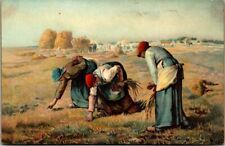 VINTAGE POSTCARD THREE PEASANT WOMEN GLEANING A FIELD PAINTING BY JEAN-FRAN?OIS picture