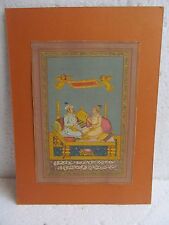 OLD ANTIQUE HAND MADE WATER COLOR PAINTING MINIATURE OF INDIAN ROYALS DISCUSSION picture