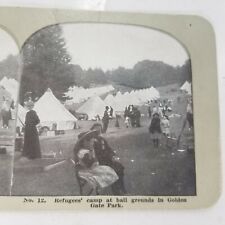 SAN FRANCISCO EARTHQUAKE REFUGEE CAMP Children Antique Stereoview Park picture
