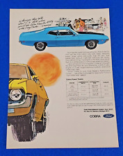 1970 FORD TORINO 429 COBRA JET RAM AIR V8 ORIGINAL PRINT AD SHIPS FREE LOT X-11 picture