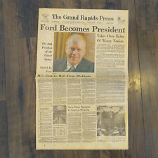 Grand Rapids Press August 9 1974 Ford Becomes President Historic Newspaper picture