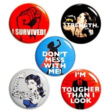 Don’t Mess With Me Tough Lady Pin Buttons Tough Women Button 5 Pack 1