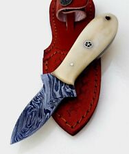 VK3521 Custom Handmade Damascus Steel oyster shucker Knife Camel Bone Handle picture