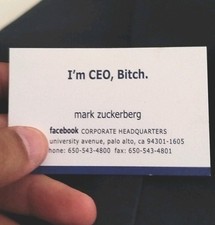 Business Card - Official - Mark Zuckerberg - Facebook - 2004 - Signature picture