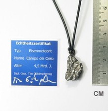 Meteorite Campo del Cielo / Pendant + Leather Strap / Asteroid / Shooting Star / New picture