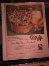 1946 PABST Blue Ribbon Beer - Alcohol - Winter Lodge - Beverage VINTAGE AD picture