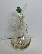 Pear Shaped Glass Bottle Brandy Decanter with Stopper Poland Iridescent picture