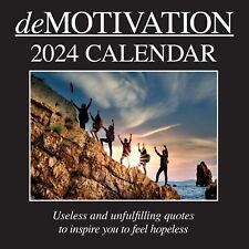 2024 Square Wall Calendar, Demotivation, 16-Month Funny Corner Theme 12x12