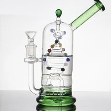 9" Glass Gene Spin Water Bong Tornado Perc Hookah Pipe w/14mm Bowl USA Shipping picture