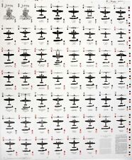 WWII RED Aircraft Spotter Cards Reissue Uncut Sheet US Playing Card  MIS-0103-SR picture