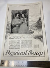 ANTIQUE 1919 Print Ad: Resinol Soap Girl With Clear Skin Wins 10x16