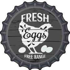 Fresh Eggs Free Range Novelty Metal 12