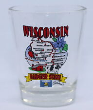 WISCONSIN STATE ELEMENTS MAP SHOT GLASS SHOTGLASS picture