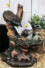 Wildlife Habitat Bald Eagle Family In Nest Statue 12