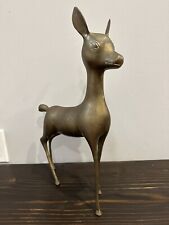 Vintage Brass Metal Statue Sculpture FAWN Deer BAMBI Art Decor Mid Century picture