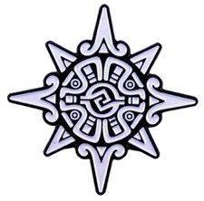 Aztec Sun Symbol Solar Disk Mexica Cosmology Native American South Central Pin picture