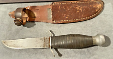 Vintage Belknap Louisville D-BG21 Fixed blade stacked leather w/sheath--3475.23 picture