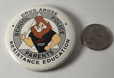 Vintage 2.25” DARE Lion Drug Abuse Resistance Education Button Pin picture