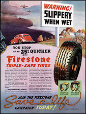 1937 Rural USA Farmland Firestone Triple-Safe Tires vintage art print ad LA27 picture