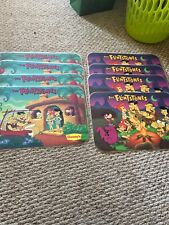 8 Flintstones Dennys Placemats vtg 17X12 Hanna Barbera 1989 Fred Barney Wilma picture