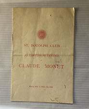 Exhibition Catalog of Paintings by Claude Monet - St. Botolph Club - Rare picture
