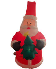 Gemmy Airblown Inflatable Santa Holding Tree 8 Ft Lights Up Stakes Included READ picture