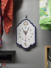 Williams Sonoma Vintage Thymus Hand-Painted Porcelain Wall Clock Made in Italy picture