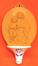 VINTAGE VAL DEMONE CERAMIC WATER FONT MOTHER & BABY CHILD WALL PLAQUE picture