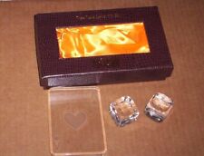 Oleg Cassini Crystal  3 Pc Casino Set, 2 Dice, Ace of Spades  Paperweight picture