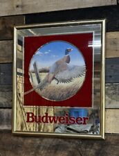 Budweiser ‘King Of Beers’ Bird Hunting Pheasant Gold Bar Mirror 14”x17” picture