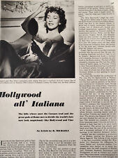 1949 Original Esquire Art Italy to Hollywood Valentina Cortesa Article Photos picture